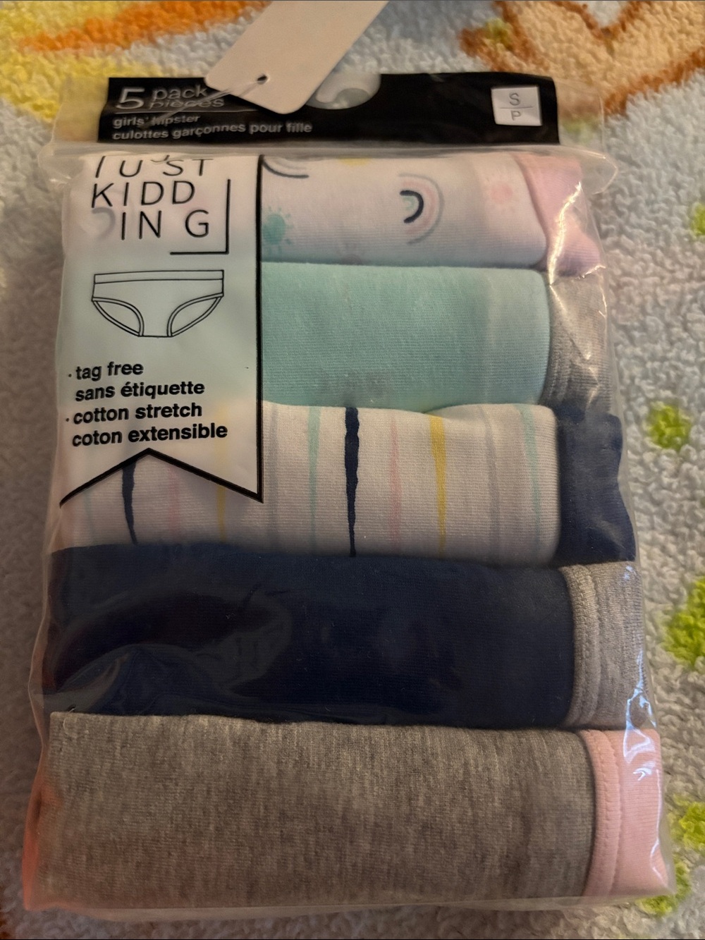 Girls' 5-Pack Cotton Stretch Underwear - Pink, Mint, Navy, Gray